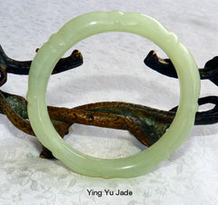 Sale Dynasty" Carved Chinese Jade Bangle Bracelet 65mm (NJ-CARV-31-65)