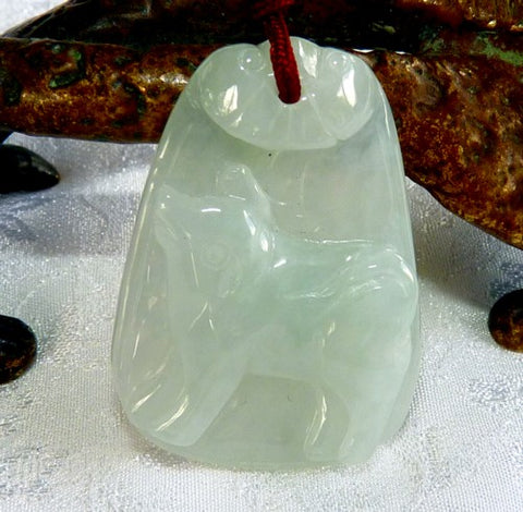 "Wealth and Prosperity" Chinese Jade Ox Pendant (P657)
