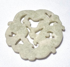 "Dancing Dragons" Large Jade Pendant/Carving (P676)