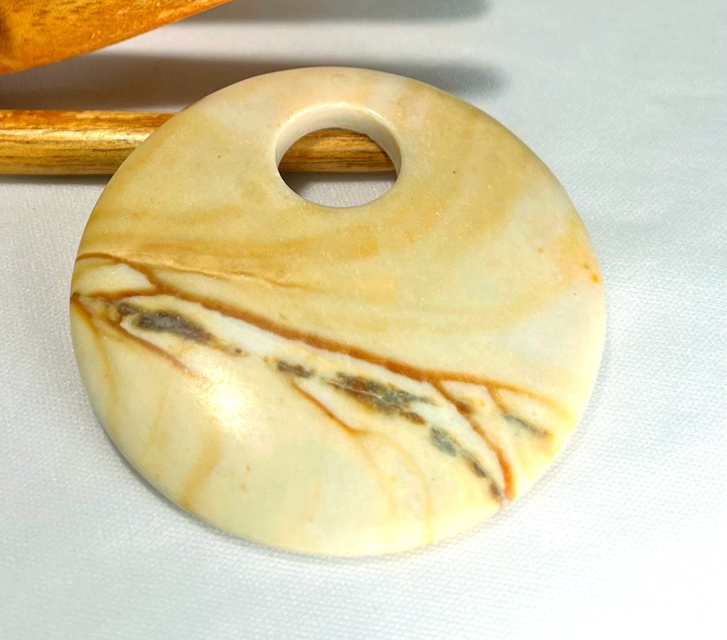 "Earth Element" Large Chinese Jade "Bi" Pendant (P678)