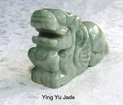 "Pixiu Protects" Burmese Jadeite Pixiu Carving / Pendant