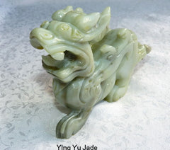 "Kylin Brings Luck and Mischief"  Traditional Chinese Jade Carving