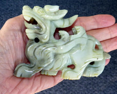 "Kylin Brings Luck and Mischief" Traditional Chinese Jade Carving