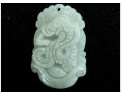 "Dragon Brings Wealth and Luck" Burmese Jadeite Pendant (BJP-866)