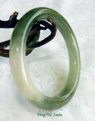 Vintage Qing Dynasty Classic Round Jadeite Bangle Bracelet 54.8mm (V-1208)