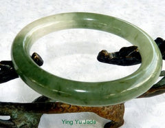 Sale-Vintage Qing Dynasty Classic Round Jadeite Bangle Bracelet 54.8mm (V-1208)