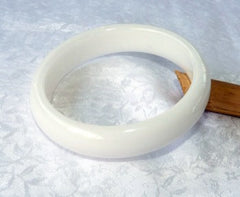 Pure and Natural White Chinese Jade Bangle Bracelet (Emotionally Healing) 64mm (NJ2581))