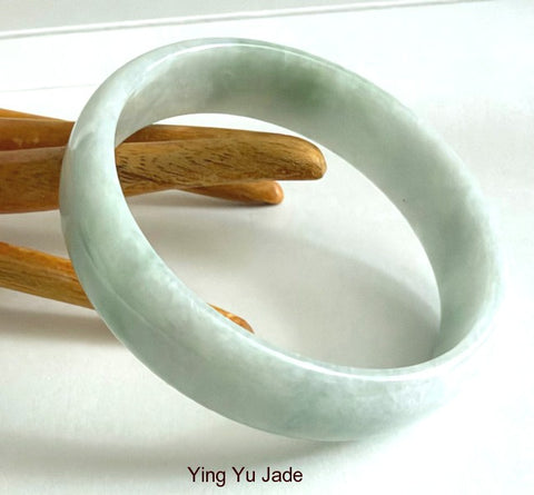 Sale - New Listing "Balancing" Yin and Yang Burmese Jadeite Bangle Bracelet 61  mm (BB3024)