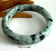 Sale New Listing "Ying and Yang" Balancing Powerful Qi Burmese Jadeite bangle Bracelet 59mm   (3101)