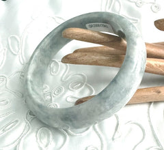Sale - New Listing "Powerful Woman" Burmese Jadeite Grade A Bangle Bracelet  58.5 mm+ Certificate (7943)