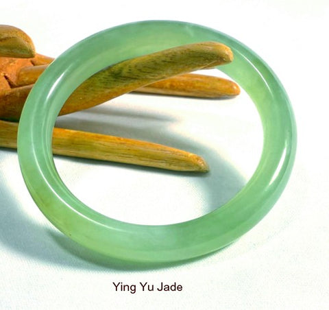 Sale-New Listing "Glowing" Translucent Chinese Jade Bangle Bracelet 56 mm (NJ2673)