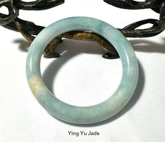 "Old Mine" Classic Round Burmese Jadeite Bangle Bracelet 57 mm (BB-3002)