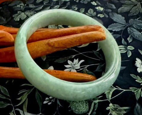 Sale-New Listing-Classic Elegant Burmese Jadeite Grade A Bangle Bracelet 58 mm (BB3018)