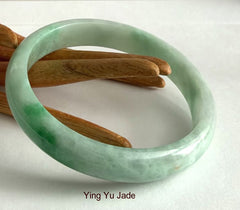Sale-New Listing  "Balancing Yin and Yang" Burmese Jadeite Bangle Bracelet Grade A 68mm (BB3025)