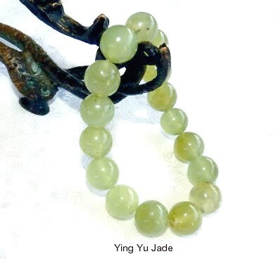 Classic Chinese Jade 12 mm Bead Stretch Bracelet-Medium Green Color