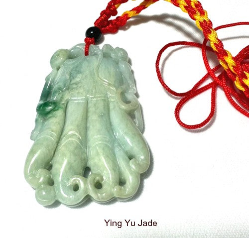 "Ginseng" Burmese Jadeite Large Pendant Grade A  (BJP-920)