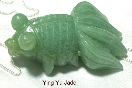 Sale-New Listing-Vintage Jade "Longevity" Gold Fish - Good Luck, Prosperity, Wealth, Happiness