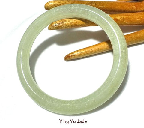 Classic Round "Endlessly Interesting" Chinese Jade Bangle Bracelet 58 mm (NJ-2655)