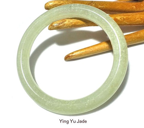 Classic Round "Endlessly Interesting" Chinese Jade Bangle Bracelet 65 mm  (NJ2656)