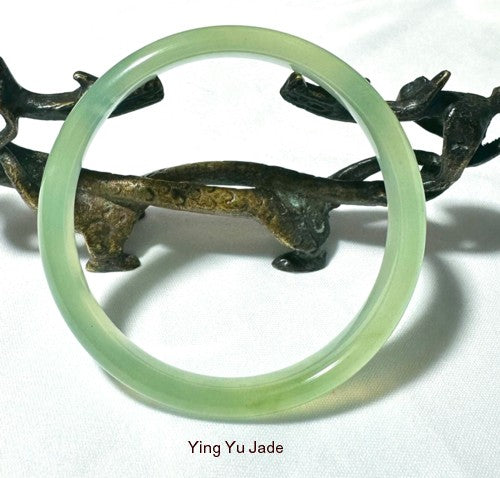 Classic Translucent Chinese Jade Bangle Bracelet 70 mm (NJ-2670)