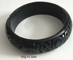 Sale New Listing "Classic Carved" Chinese Jade Bangle Bracelet 58 mm Bangle Bracelet (NJ2785)