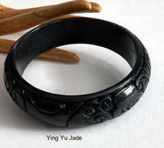 Sale New Listing "Classic Carved" Chinese Jade Bangle Bracelet 58 mm Bangle Bracelet (NJ2785)