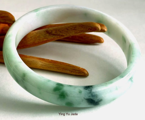 Sale: New Listing  "Yin and Yang" Balancing Chinese Jade Bangle Bracelet 72.5 mm (NJ2783)