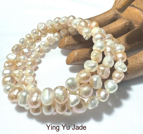Lustrous Soft Pink Natural China Sea Pearl Bracelet