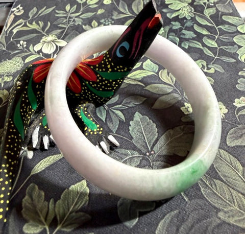 Sale-New Listing "Hidden Dragon" Burmese Jadeite Grade A Bangle Bracelet 52.5 MM (B-B3019}