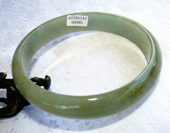 Large Green Burmese Jadeite Bangle Bracelet 78 mm + Certificate (GZ0385)
