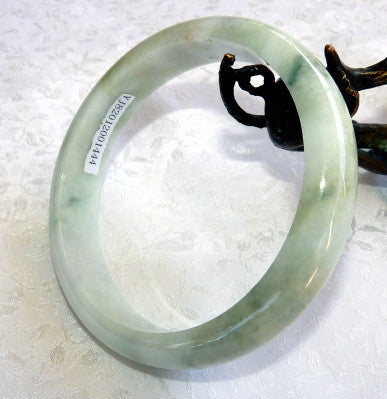 "Green Veins" Burmese Jadeite Bangle Bracelet Large/Men's 73 mm Grade A + Certificate (Y1444)