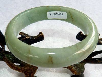 Good Green Burmese Jadeite Grade A Bangle Bracelet 58.5 mm + Certificate (G4786)