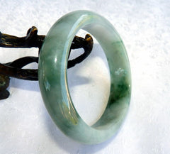 Gorgeous Green Burmese Jadeite Bangle Bracelet 54.5 mm + Certificate (G4794)