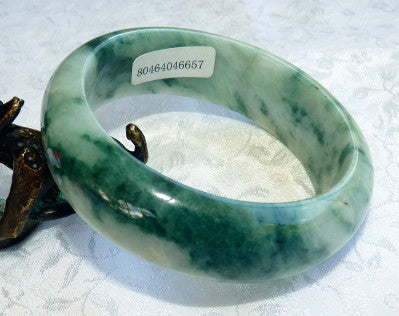 Ying Yu's Jewelry Box "Good Green Veins" Grade A Burmese Jadeite Bangle Bracelet 50mm + Certificate (657)