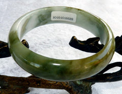 Earth and Clouds" Burmese Jadeite Genuine Natural Bangle Bracelet 55 mm (688)  - Certificate