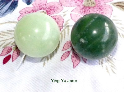 Pair Jade "Yin Yang" Ben Wa Kegel Yoni Balls Drilled with Hole