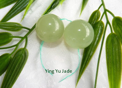 Women's Wellness Sale- Pair Green Jade Ben Wa Kegel Balls  Drilled with Hole