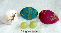 Women's Wellness Sale- Pair Green Jade Ben Wa Kegel Balls-Undrilled, No Hole + Free Gift Silk "Fortune Cookie"