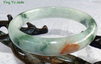 Auspicious Fu Lu Shou Three Color Jadeite Jade Bangle Bracelet 60.5mm (BB1019)