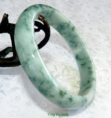 Precious Green Veins "Butterfly Tracks" Old Mine Burmese Jadeite Jade Bangle Bracelet 62.5mm (BB2082)