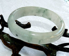 Translucent Icy "Butterfly Tracks" Jadeite Bangle 57.5mm (BB2305)