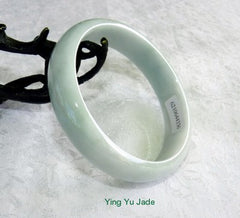 "Wisdom" Creamy Soft Green Old Mine Lao Pit Jadeite Jade Bangle 62.5mm (BB2381)
