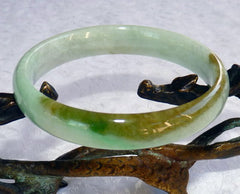 "Kiss of Imperial Green" Elegant Slender Burmese Jadeite Jade Grade A Bangle Bracelet 60mm (BB2721)
