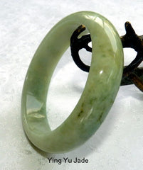 Clearance-"Good Earth" Green Burmese Jadeite Bangle Bracelet 57mm (CL-BB2796)