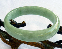"Gorgeous Green" Burmese Jadeite "Old Mine" Bangle Bracelet 56 mm (BB2839)