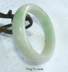 "Calm Spirit" Translucent Burmese Jadeite Bangle Bracelet 57.5mm (BB2917)