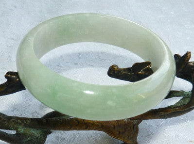 "Calm Spirit" Translucent Burmese Jadeite Bangle Bracelet 57.5mm (BB2917)