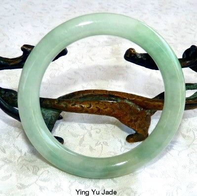 Classic Round Burmese Jadeite "Old Mine" Bangle Bracelet 58 mm (BB2921)