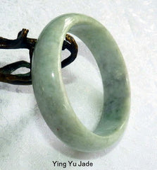 "Peaceful Earth" Green Burmese Jadeite "Old Mine" Bangle Bracelet 60 mm (BB-2926)