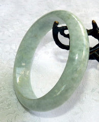Classic Traditional Green Burmese Jadeite "Old Mine" Bangle Bracelet 57mm (BB2928)